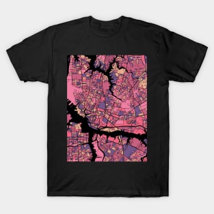 Norfolk Map Pattern in Purple & Pink T-Shirt